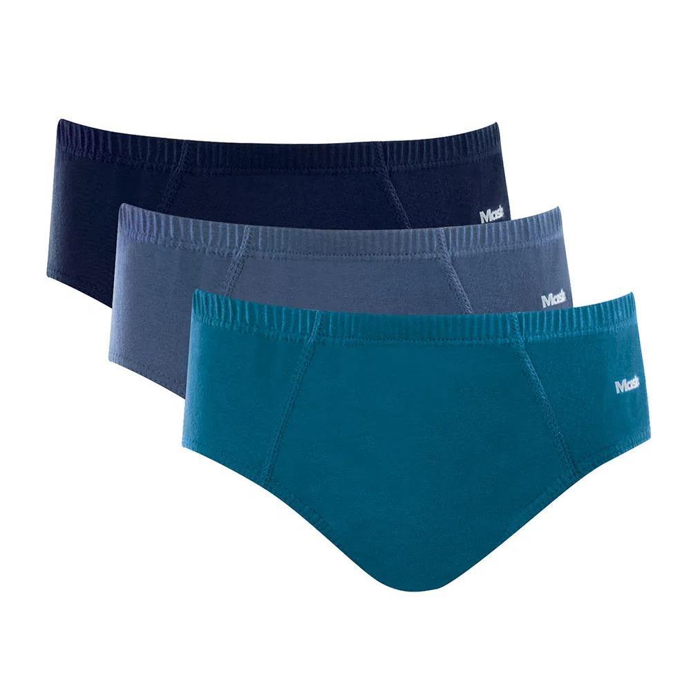 Kit 3 Cueca Slip Mash Algodão Masculina Infantil - Baby & Kids Fashion