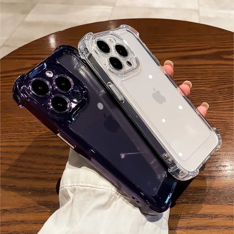 Capa Para Telefone Transparente Anti Impacto iPhone 15 11 12 13 14 Pro Max X XS XR 7 8 Plus SE 2020 Macia À Prova De Choque