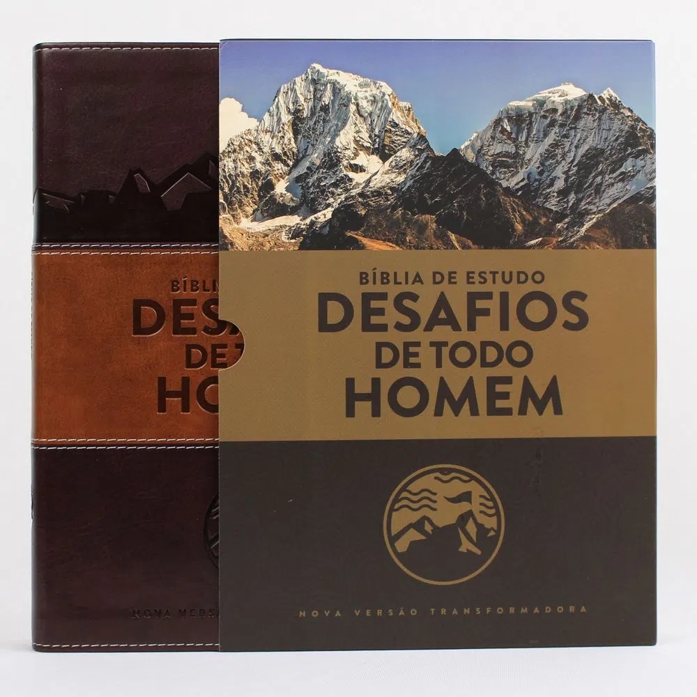 Bíblia Sagrada de Estudo Desafios de Todo Homem | NVT | Marrom em Oferta na Shopee