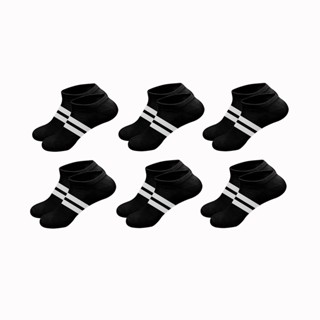 Kit 6 Pares de Meias Cano Curto Algodão Preto M6
