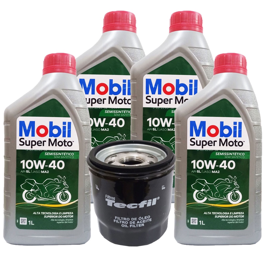 Troca de Óleo Srad 750 / Hayabusa 1300 Mobil 10w40 + Filtro em Oferta na Shopee