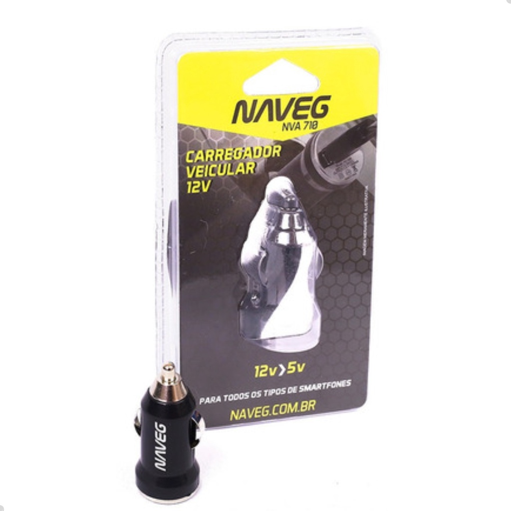 Carregador  Veicular 12 V Rápido Naveg