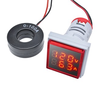 VOKTTA AC 50-500V 0-100A Voltímetro Digital LED Quadrado Ammetro 110V 220V De Corrente Voltamímetro De Carro Detector De Amperímetro De Voltagem