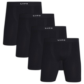 Kit com 4 Cuecas Boxer Long Leg Sem Costura Lupo