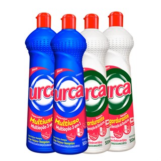 Kit 2 Multiuso Urca Maxx Lavanda Azul 500ml + 2 Desengordurante Urca 500ML