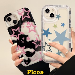 Capa Macia Para iPhone 7Plus 13 12 11 14 Pro MAX XR 6 6S 7 8 Plus X XS Airbag À Prova De Choque INS Fantasy Starry Sky Star Pentagrama De Leite De Gado