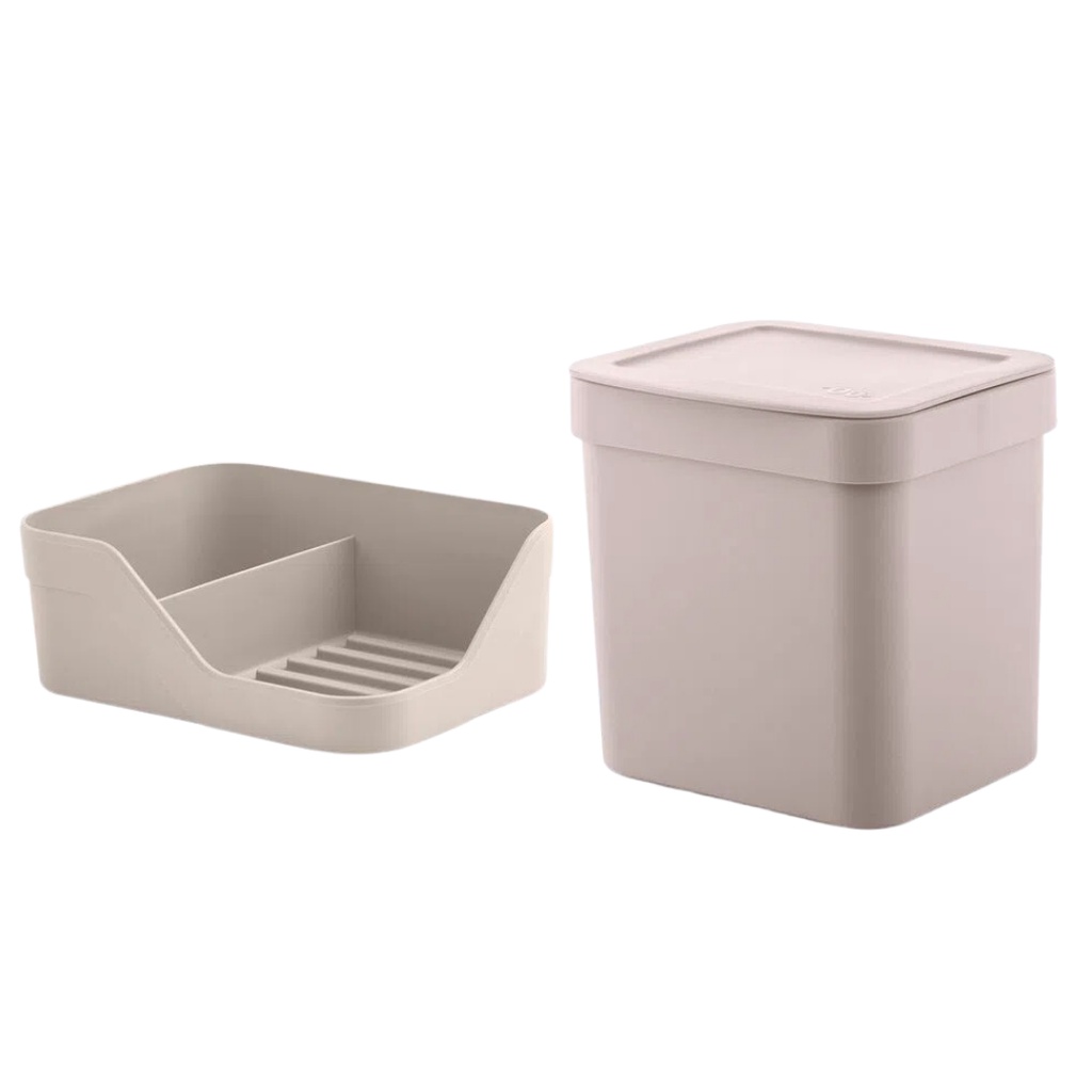 Kit Pia de Cozinha Organizador Porta Detergente e Lixeira de Bancada Trium Ou em Oferta na Shopee