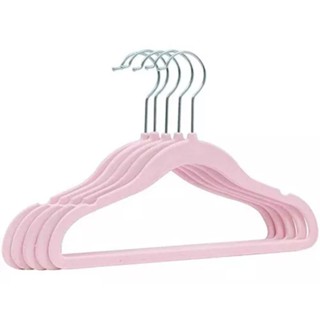 Cabide de Veludo Adulto Slim Antideslizante Preto, Cinza, Bege e Rosa Kit 5 Unidades