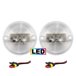 KIT 2 Lanterna Vigia Ônibus 70mm LED BIVOLT Cristal +Conector