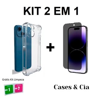 Kit Capa Anti-impacto Para iPhone 14 + Película 3D Privacidade