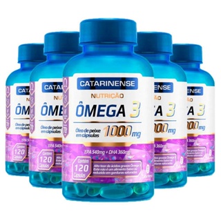 Kit 5 x Ômega 3 Catarinense 120 Capsulas cada Pote Total 600 EPA DHA Oleo de Peixe Saude do Coraçao em Oferta na Shopee