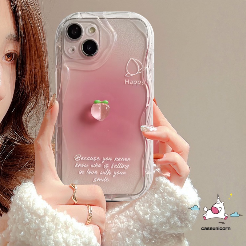 Para Samsung A12 A24 A34 A14 A50 A23 A50s A52 A04 A54 A04E A20 A32 A04s A10s A33 A31 A13 A20s A21s A30 A53 A11 A03 A03s A52s A51 Pêssego Doce Boneca 3D Rosa Gradiente Bracelete Capa