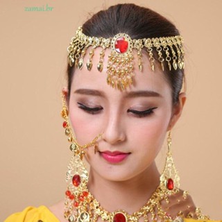ZAMAI Diamond Hairband Tribal For Women Necklace Head Chain Sequins Bead Dança Indiana Fantasias De Do Ventre