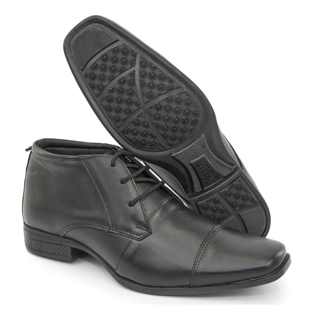 Bota social cano curto urbana couro Bbr2 9210001 PRETO