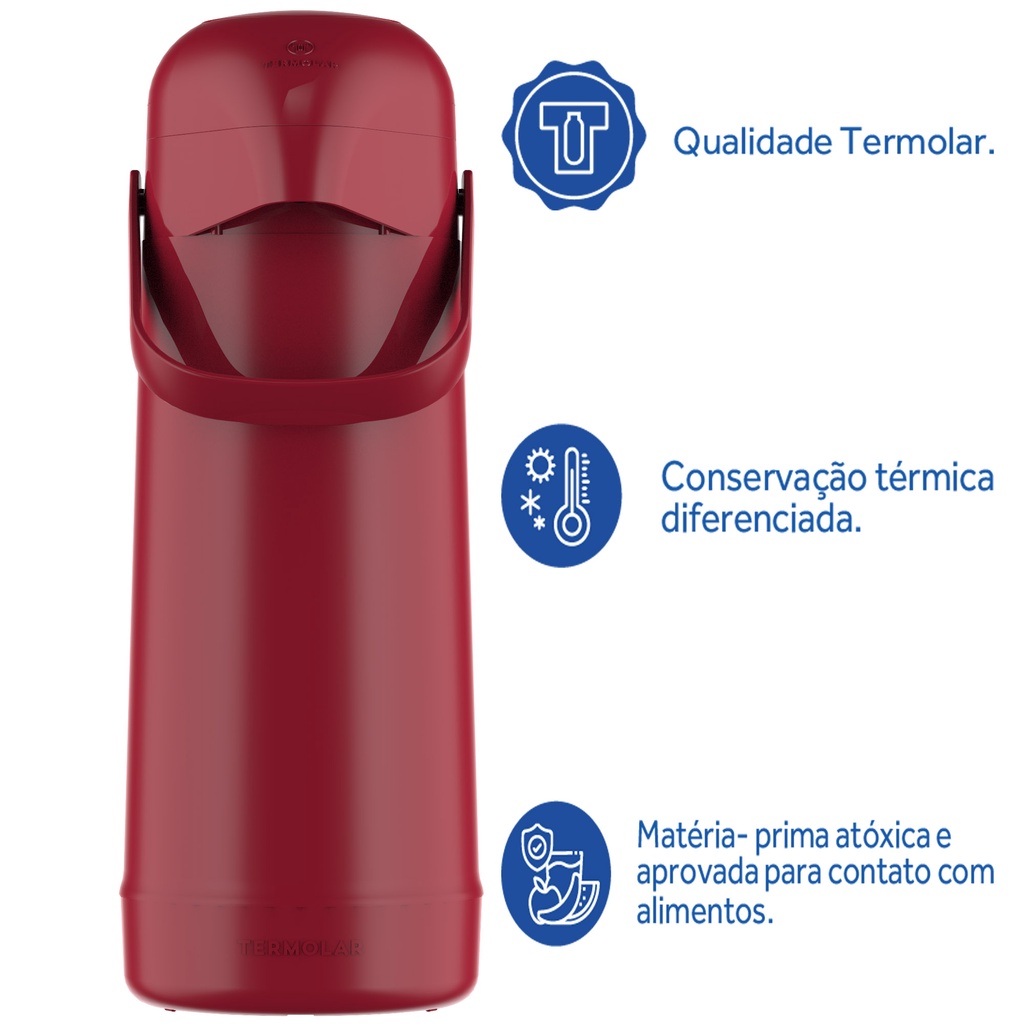 Garrafa Térmica Vermelha Dash 1.8L Quente Frio Termolar