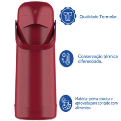 Garrafa Térmica Vermelha Dash 1.8L Quente Frio Termolar