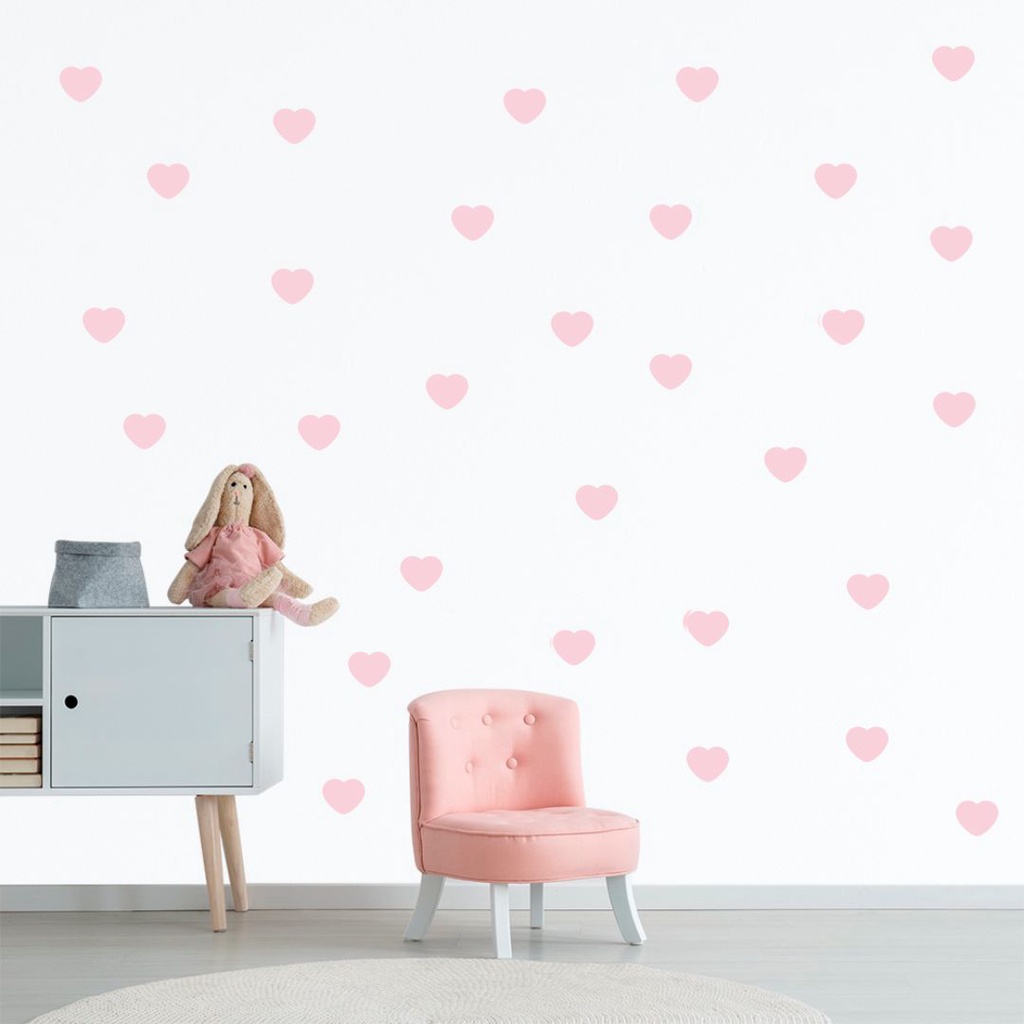 Adesivo de Parede Infantil 114 Corações Quarto - Rosa RO2001M3 em Oferta na Shopee