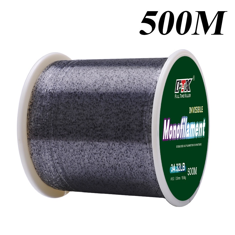 FTK 100m/300m/500m Linha De Pesca Em Nylon Isca Com Fio Monofilamento Manchado Cor Cinza