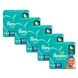 Kit Fralda Pampers Confort Sec XXG com 150 unidades em Oferta na Shopee