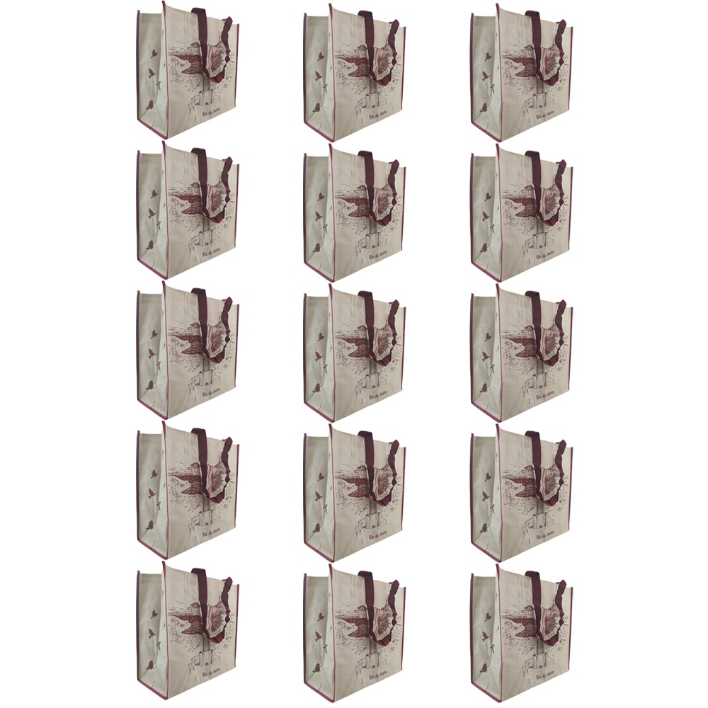 Bolsa Ecologica Kit 15 Unidades Sacola Ecobag de Ombro Reutilizavel Multiuso Dobravel Alça Compras Mercado Resistente Lavavel Pratica