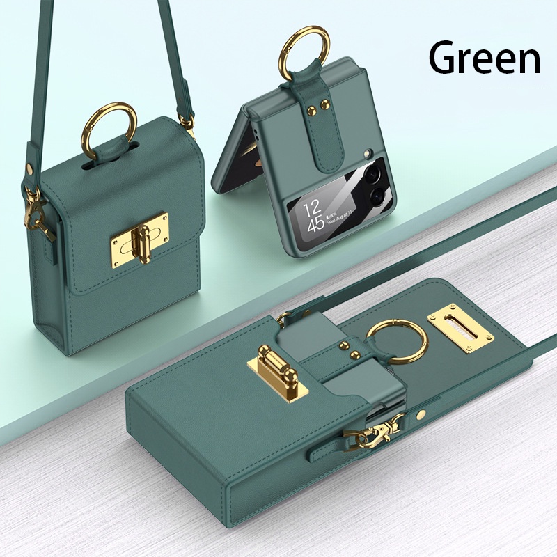 Novo Para Samsung Galaxy Z Flip 6 Caixa Bolsa Telefônica Dobrável Anti-Queda 5 Tampa E Flip4