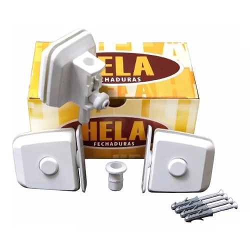 Fechadura Porta De Vidro Correr Kit 02 Hela Branco