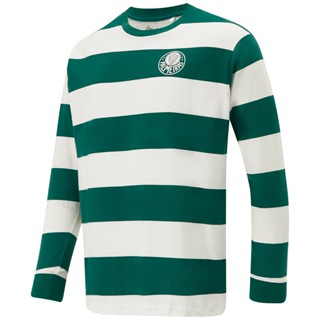Camisa Palmeiras Retrô 1984 Goleiro Leão Listrada Manga Longa Masculina