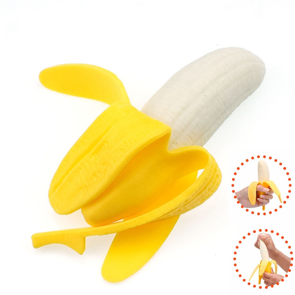 Brinquedo Banana Squishy Pop It Soft Stress Fidget Toy Popit Cheiro de Banana Estica