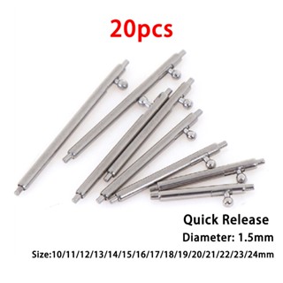 20pcs Barras De Mola De Liberação Rápida De 1,5mm De Diâmetro Barra De Pino De Pulseira De Relógio De Aço Inoxidável 10 ~ 24mm Acessórios