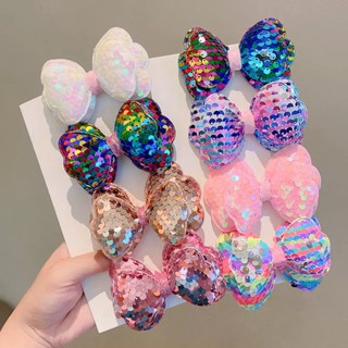 Novo Estilo Coreano Versão Em Clip De Cabelo Laço Sequined Girl Cute Rainbow Cor Da Faixa Lateral