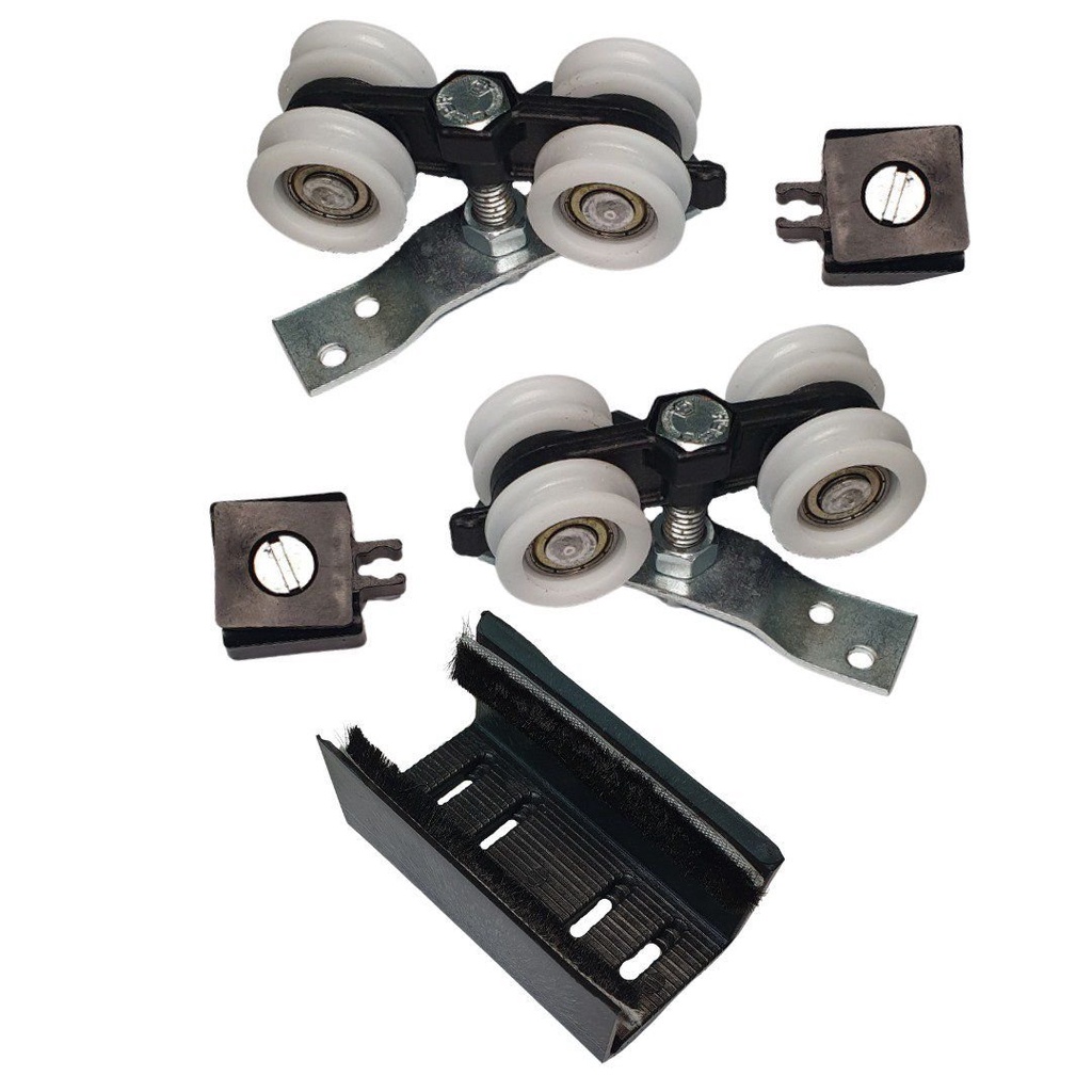 Kit 2 Roldanas e 1 Guia para Trilho Alumínio 35x35 - Preto - Alfer em Oferta na Shopee