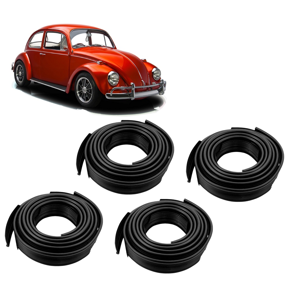 Jogo Galão Debrum Do Paralama 4 Peças Fusca 59 A 96 Preto