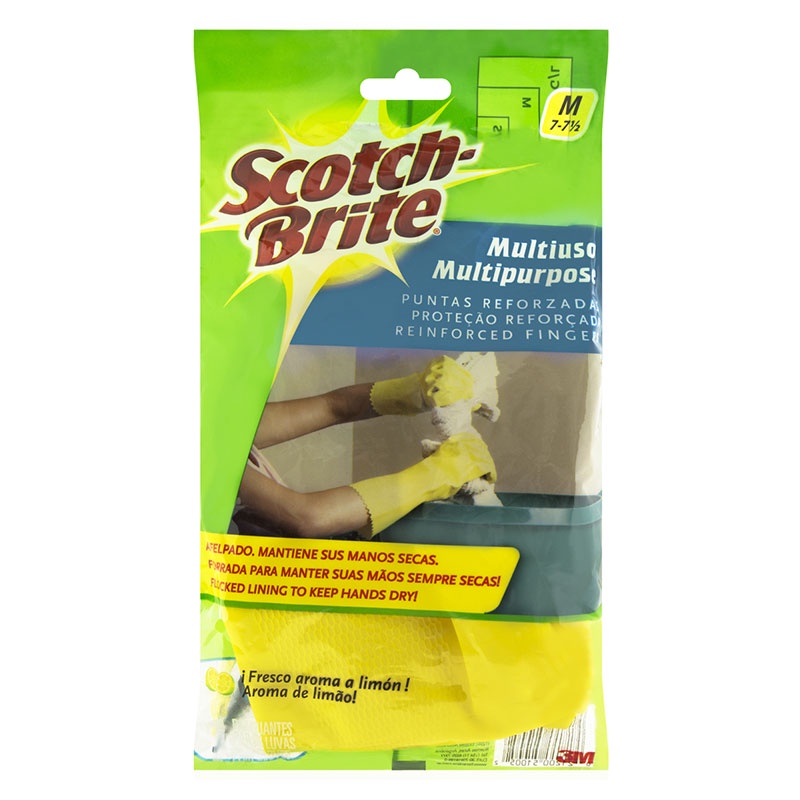 Luva multiuso Scotch-Brite média limão amarela 3M em Oferta na Shopee