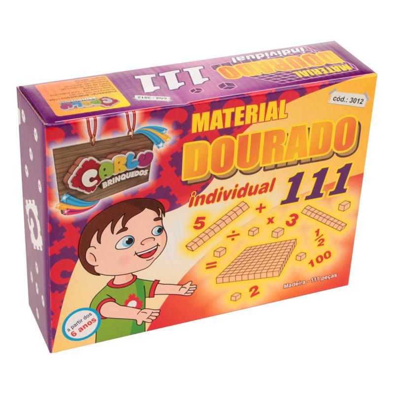 Material dourado do aluno em madeira 111 Carlu