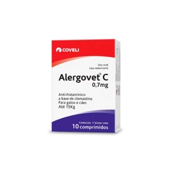 Alergovet C 0,7mg 10 Comp Para Gato Cachorro Até 15kg Coveli