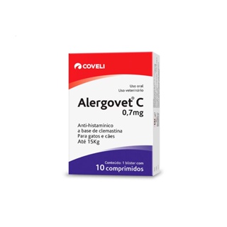 Alergovet C 0,7mg 10 Comp Para Gato Cachorro Até 15kg Coveli em Oferta na Shopee