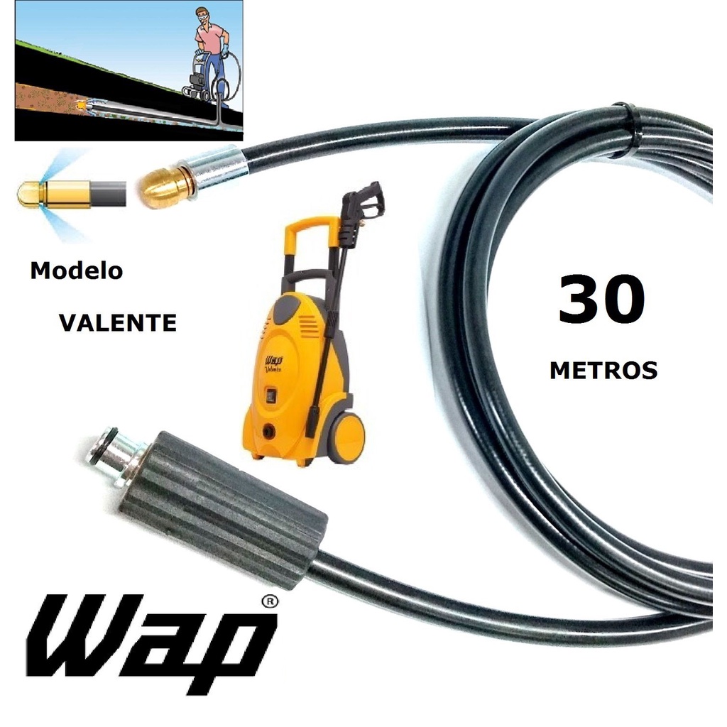 Mangueira desentupidora de tubulação WAP - 30 Metros - Wap VALENTE