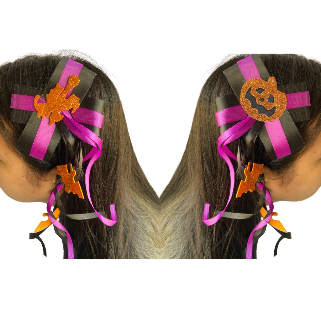 Presilha De Cabelo Tic Tac 2 Unidades Halloween Laço Par Enfeite Prendedor Brilho Dia Das Bruxas Carnaval Cosplay Grampo