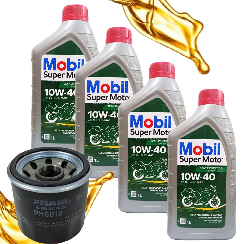 Troca de Óleo P/ Suzuki Hayabusa 1300 Gsx / Gsx 650f / Gsx S 1000 Mobil 10w40 + Filtro em Oferta na Shopee