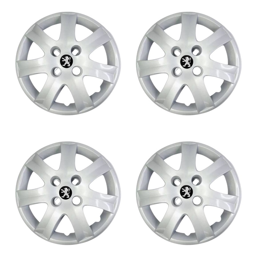 Jogo Calota Peugeot 206 207 2010 A 2016 Aro 14 4un Cb1101pta