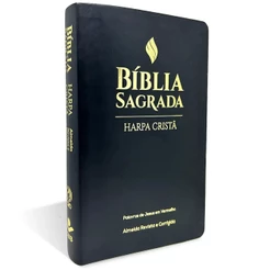 Bíblia Sagrada | ARC | Letra Grande | Harpa Cristã | Capa Luxo Preta