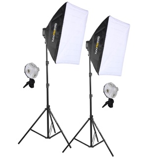 Kit 2 Softbox 50x70 com soquete para 4 Lâmpadas Bivolt + Tripé profissional em Oferta na Shopee