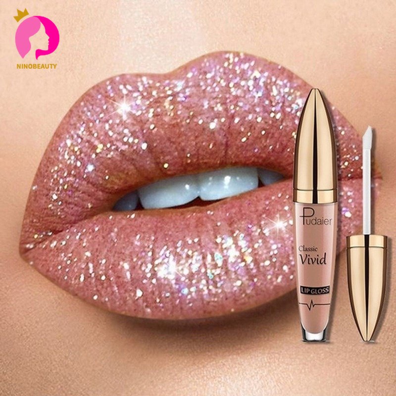 Brilho Labial Em 18 Cores Diamante À Prova D'água Glitter Líquido De Longa Duração Batom Diamantado