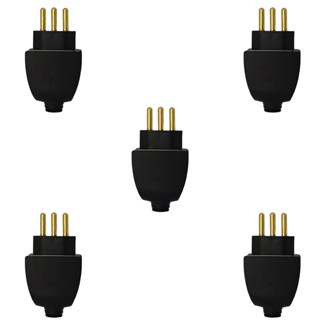 Kit 5 Plugues Macho Preto 2P+T 20A 250V Axial Building