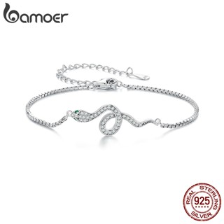 BAMOER 925 Silver Spirit Serpent Bracelet 21cm Elemento De Cobra Ajustável Jóias De Moda Para Mulheres Presentes