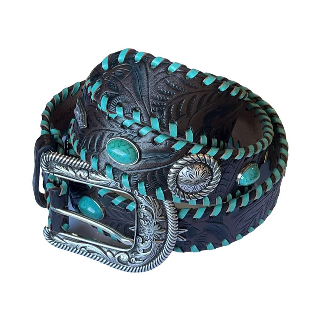 Cinto Country Feminino Nocona Couro Com Pedras