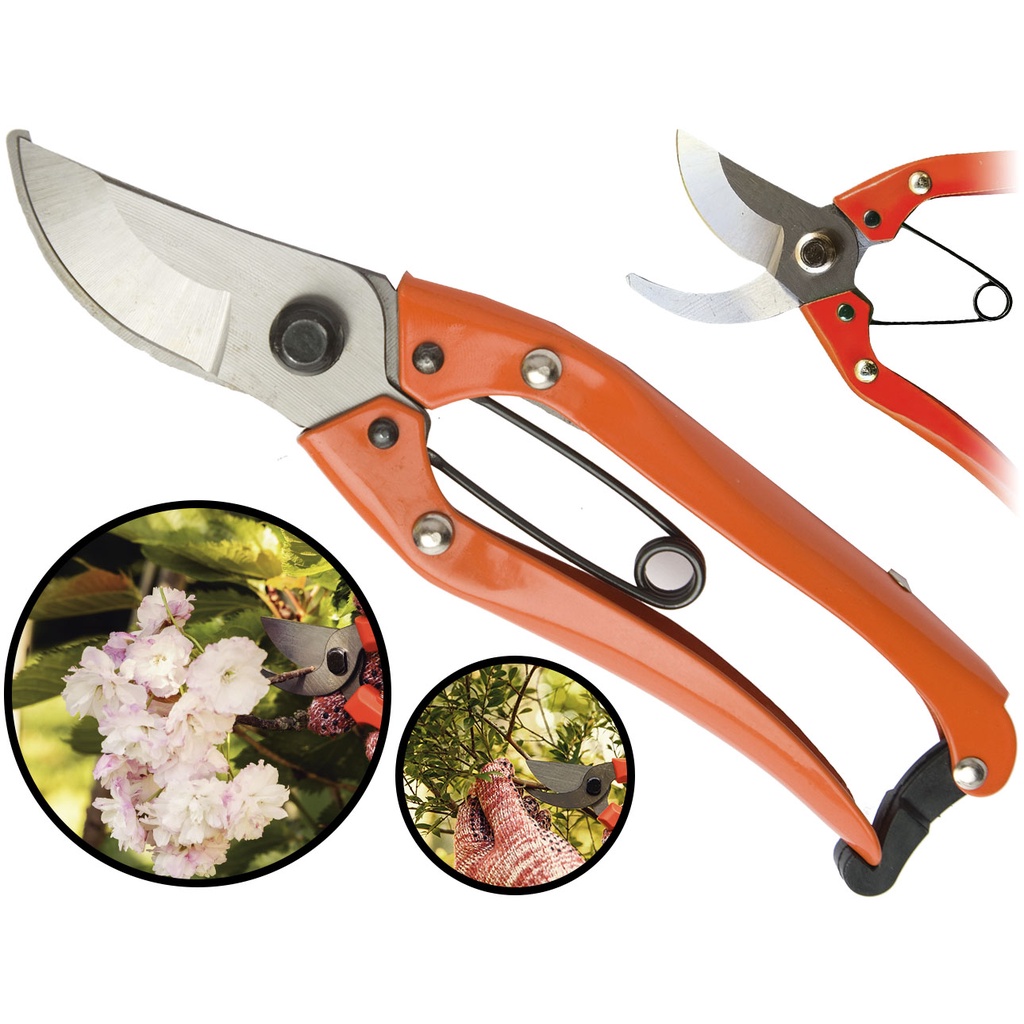 Tesoura Para Poda Árvores Plantas 8'' Manual Com Trava E Mola Fertak 7507 em Oferta na Shopee