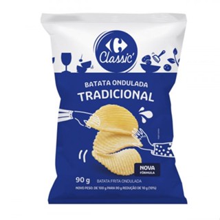 Batata Frita Ondulada Tradicional Carrefour Classic 90 g