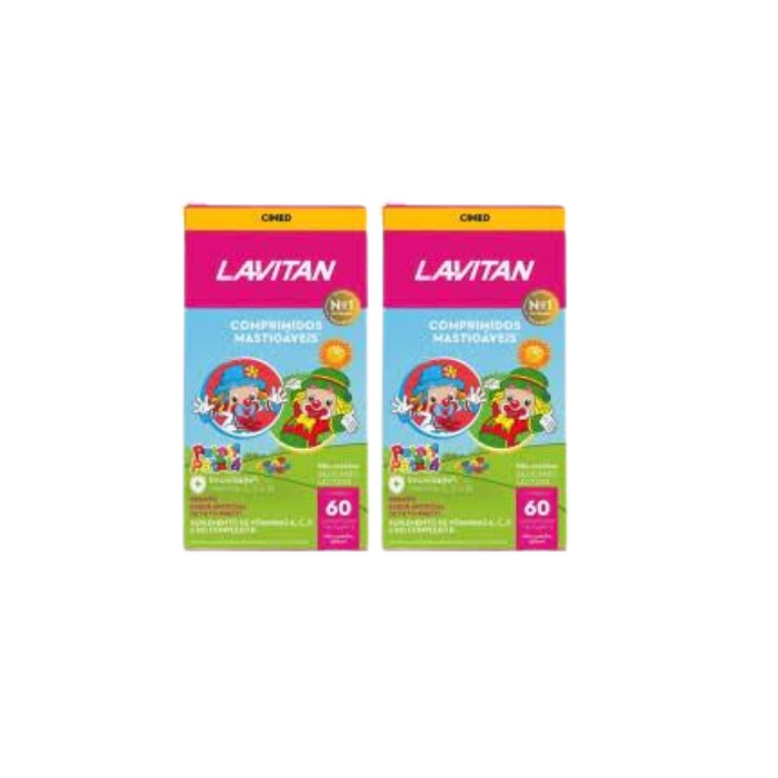 Suplemento Alimentar Lavitan Kids Sabor Tutti-Frutti C/60 Comp- Kit C/2