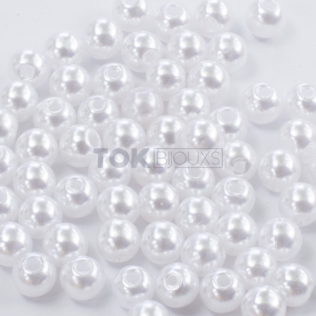 Pérola Redonda Inteira Abs 8mm (2.000 Peças) - Branco - 500g em Oferta na Shopee